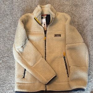 L.L. Bean Beige Sherpa Fleece Jacket
